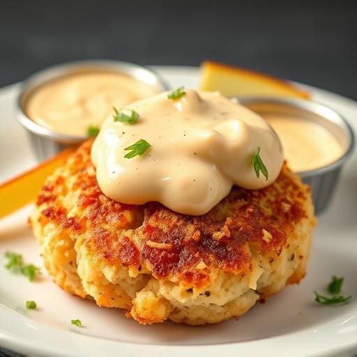 Jumbo Lump Crab Cakes: Delicate crab cakes served with remoulade sauce.